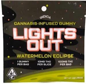 Indica Watermelon Live Rosin Gummies 10-Pack (100mg)